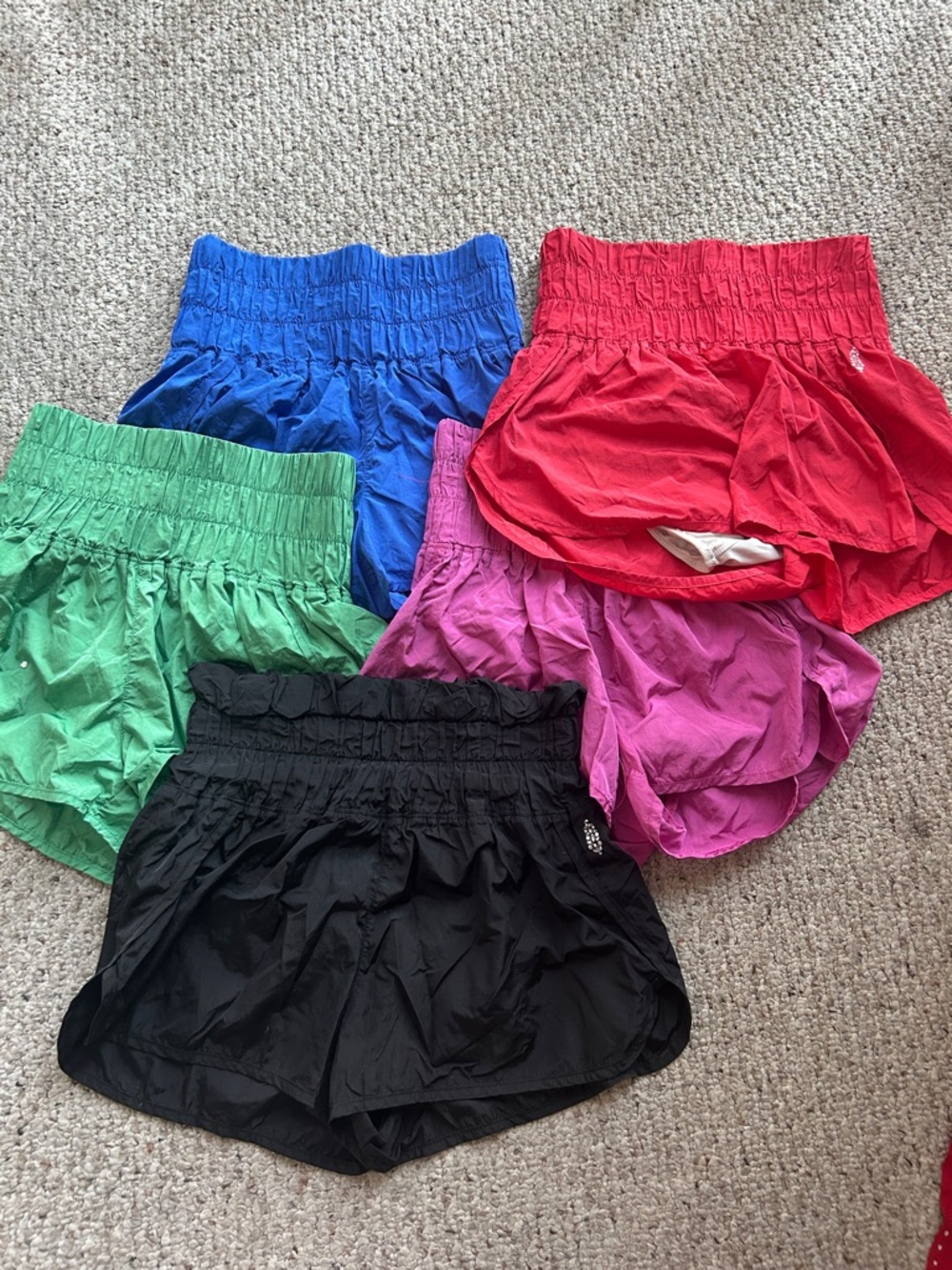 Free People Women's Athletic Shorts - Blue, Red, Green, Pink, Black